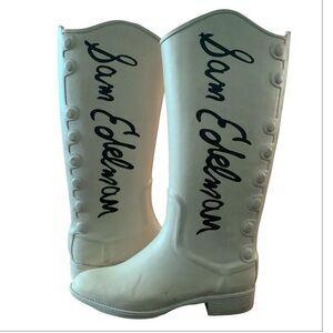 Sam Edelman Western Tall Creeper Rubber Rain Boots Size 8M Xenia Riding